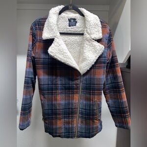 Volcom Plaid Corduroy Sherpa Lined Jacket